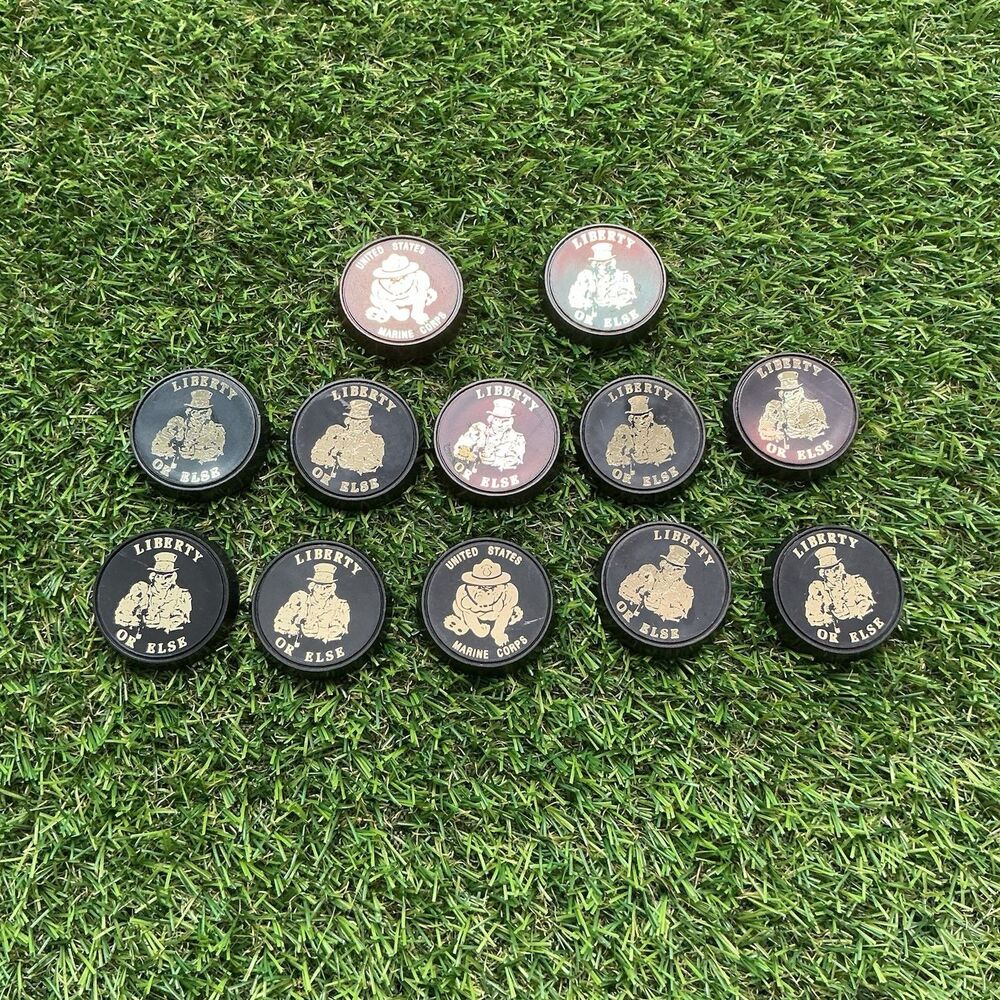 Lot of 12 Vintage POGs Liberty Or Else Uncle Sam US Marine Corps Military